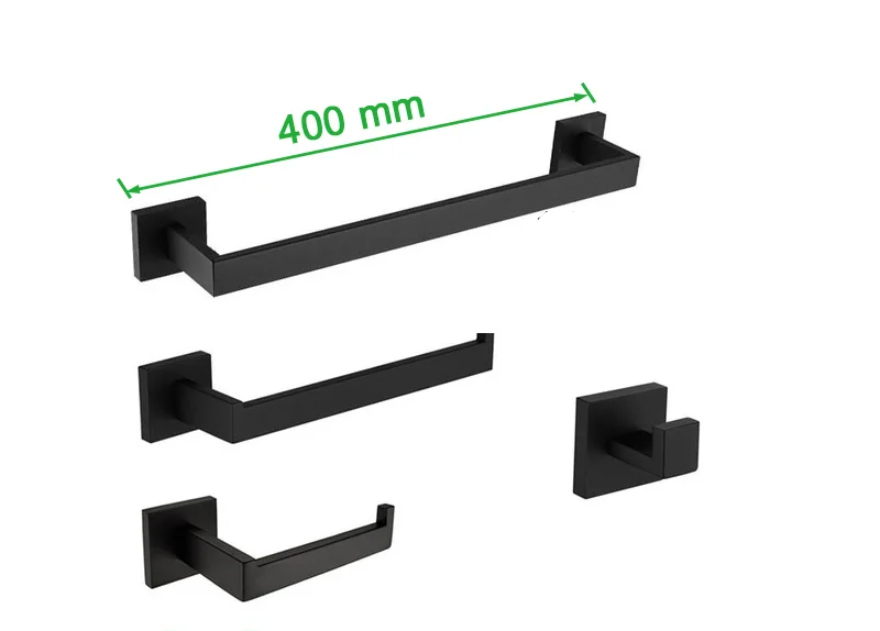 Suporte Para Banheiro Preto Fosco Aço Inox - Papel Higiênico Sabão Liquido e Acessórios Para Toalha e Sabonete