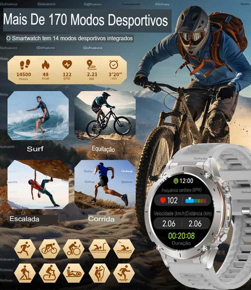 Relógio Inteligente PV Y101 GPS AMOLED 05ATM