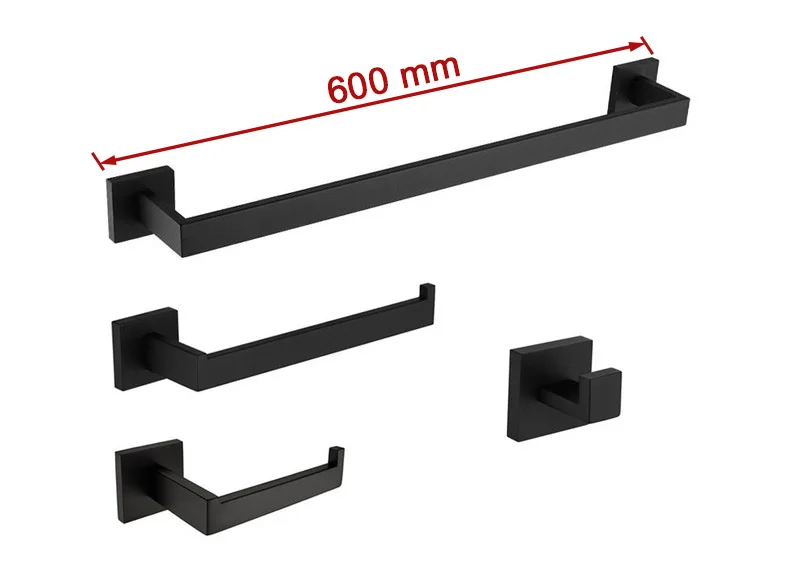 Suporte Para Banheiro Preto Fosco Aço Inox - Papel Higiênico Sabão Liquido e Acessórios Para Toalha e Sabonete