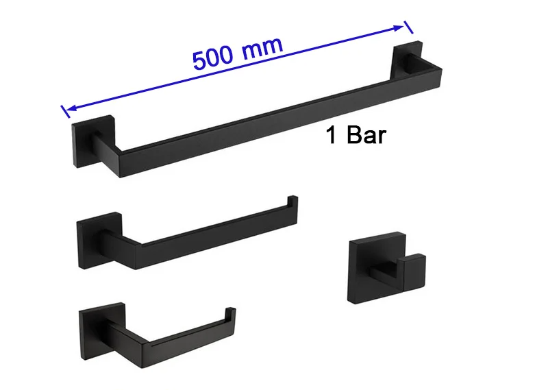 Suporte Para Banheiro Preto Fosco Aço Inox - Papel Higiênico Sabão Liquido e Acessórios Para Toalha e Sabonete