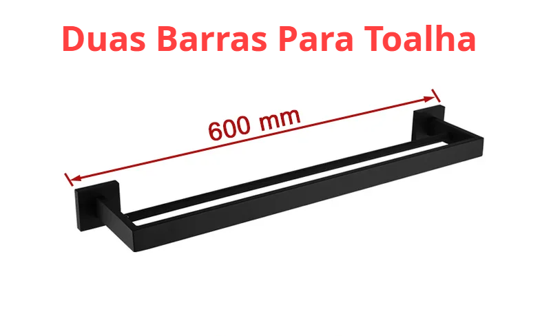 Suporte Para Banheiro Preto Fosco Aço Inox - Papel Higiênico Sabão Liquido e Acessórios Para Toalha e Sabonete