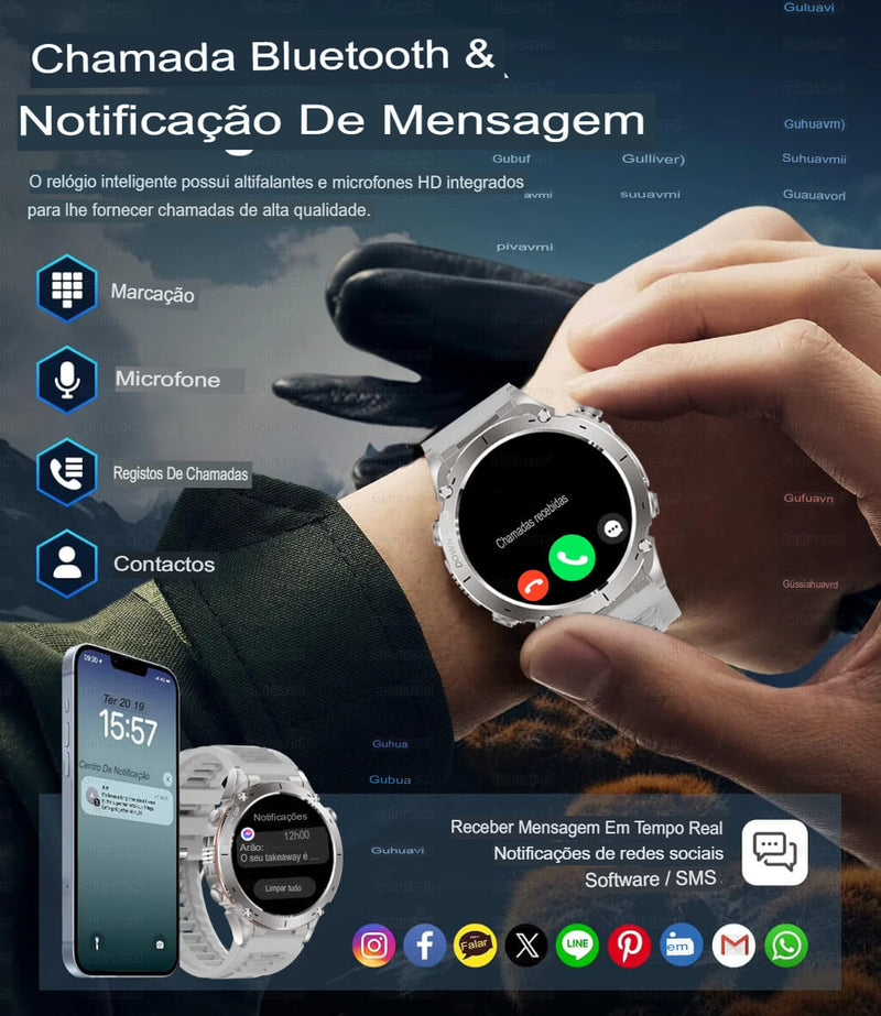 Relógio Inteligente PV Y101 GPS AMOLED 05ATM