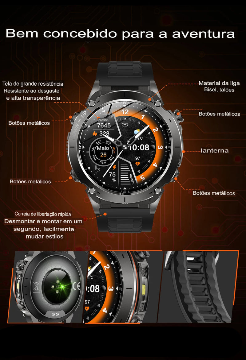 Relógio Inteligente PV Y101 GPS AMOLED 05ATM