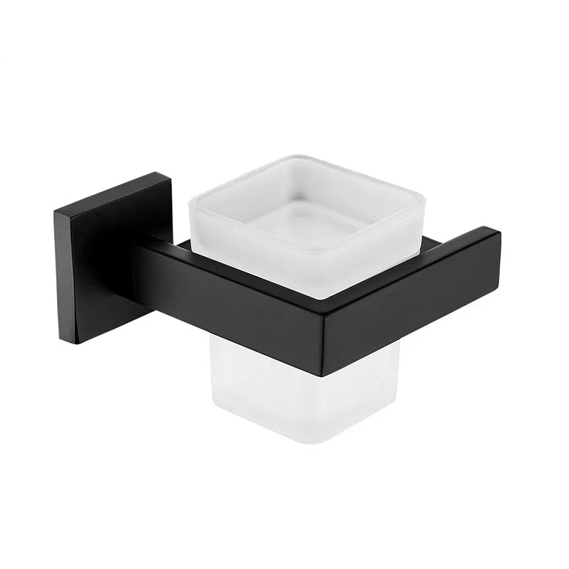 Suporte Para Banheiro Preto Fosco Aço Inox - Papel Higiênico Sabão Liquido e Acessórios Para Toalha e Sabonete