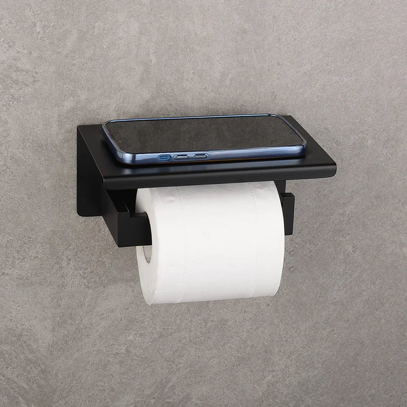 Suporte Para Banheiro Preto Fosco Aço Inox - Papel Higiênico Sabão Liquido e Acessórios Para Toalha e Sabonete
