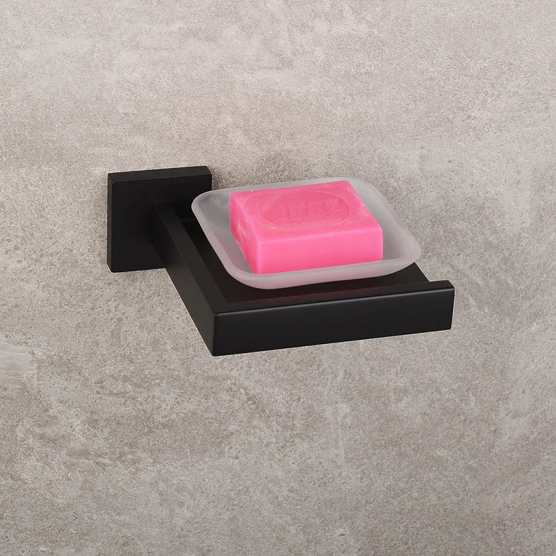 Suporte Para Banheiro Preto Fosco Aço Inox - Papel Higiênico Sabão Liquido e Acessórios Para Toalha e Sabonete