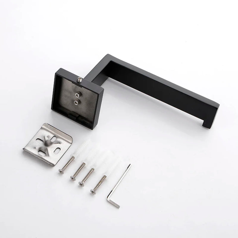 Suporte Para Banheiro Preto Fosco Aço Inox - Papel Higiênico Sabão Liquido e Acessórios Para Toalha e Sabonete