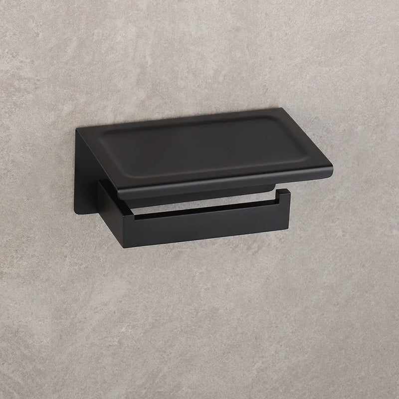 Suporte Para Banheiro Preto Fosco Aço Inox - Papel Higiênico Sabão Liquido e Acessórios Para Toalha e Sabonete