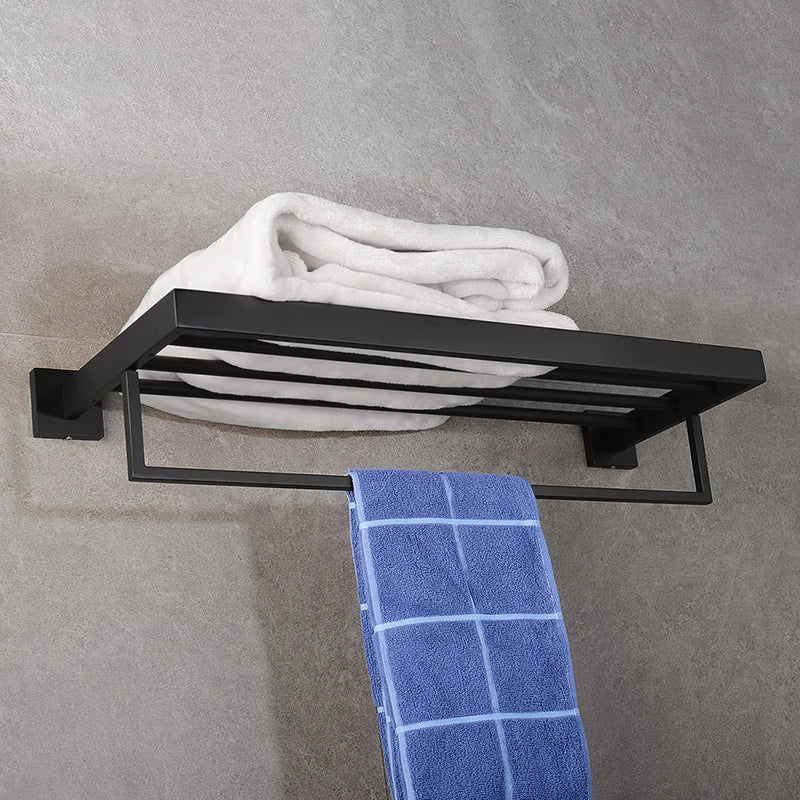 Suporte Para Banheiro Preto Fosco Aço Inox - Papel Higiênico Sabão Liquido e Acessórios Para Toalha e Sabonete