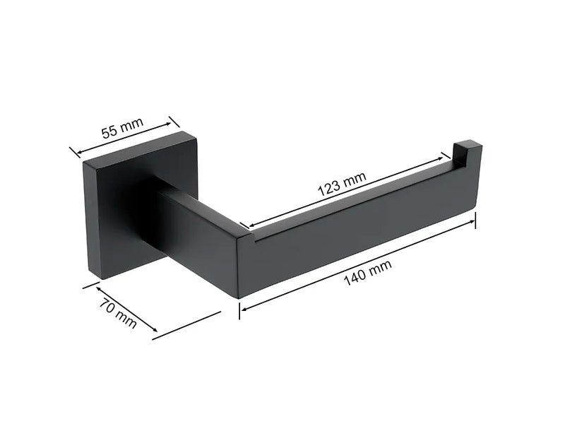Suporte Para Banheiro Preto Fosco Aço Inox - Papel Higiênico Sabão Liquido e Acessórios Para Toalha e Sabonete