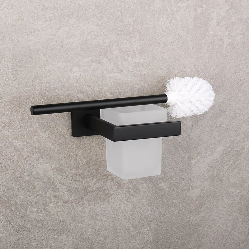 Suporte Para Banheiro Preto Fosco Aço Inox - Papel Higiênico Sabão Liquido e Acessórios Para Toalha e Sabonete
