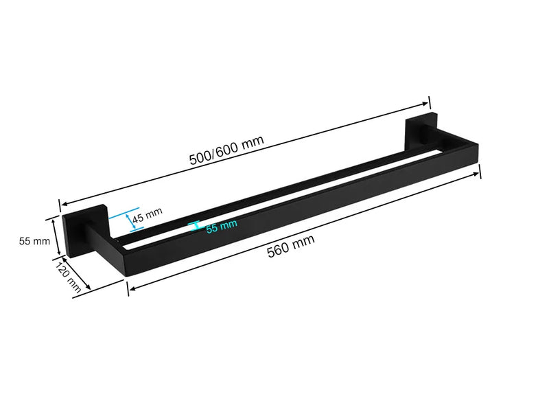 Suporte Para Banheiro Preto Fosco Aço Inox - Papel Higiênico Sabão Liquido e Acessórios Para Toalha e Sabonete