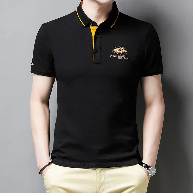 Camisa Masculina Bordada – Estilo Sofisticado, Confortável e Respirável