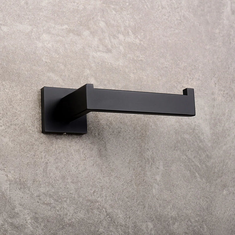 Suporte Para Banheiro Preto Fosco Aço Inox - Papel Higiênico Sabão Liquido e Acessórios Para Toalha e Sabonete