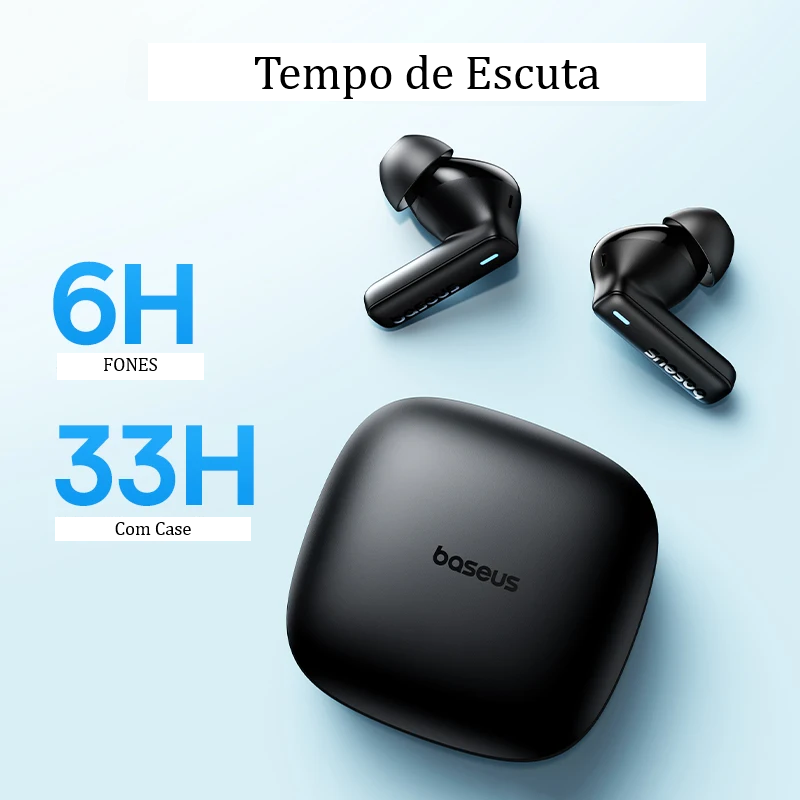 Fone Sem Fio Bluetooth – Graves Potentes, Bateria de 33h e Chamadas com Cancelamento de Ruído