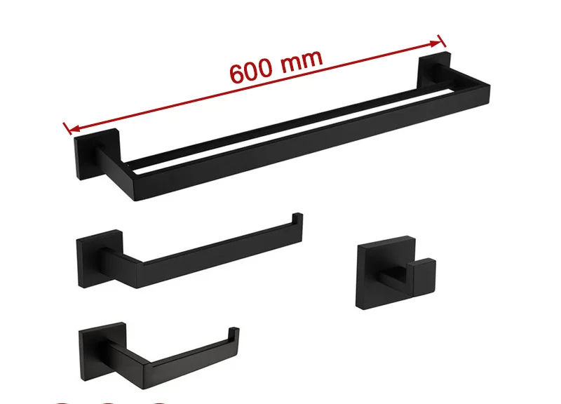 Suporte Para Banheiro Preto Fosco Aço Inox - Papel Higiênico Sabão Liquido e Acessórios Para Toalha e Sabonete