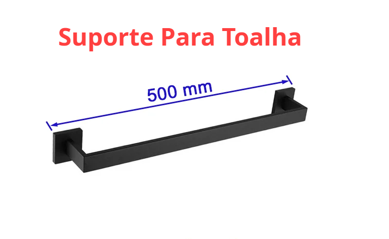 Suporte Para Banheiro Preto Fosco Aço Inox - Papel Higiênico Sabão Liquido e Acessórios Para Toalha e Sabonete